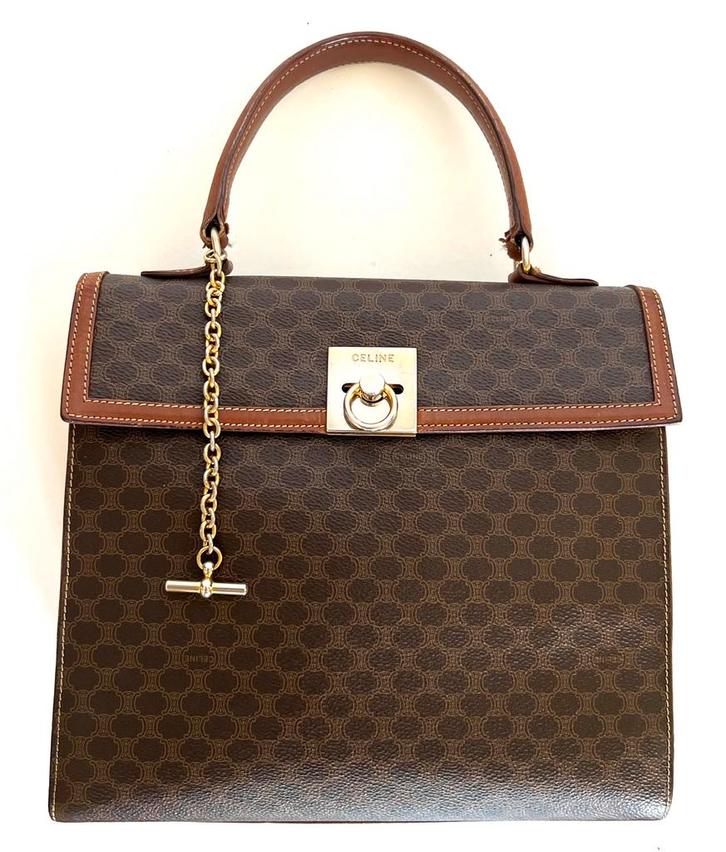 Celine Macadam Kelly M14, Handtassen en Accessoires, Tassen | Damestassen, Gebruikt, Handtas, Bruin, Verzenden