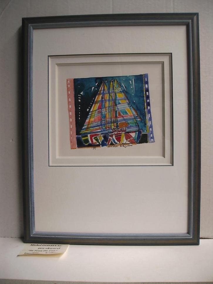 pen aquarel (Pyrenées Atlantique), Antiek en Kunst, Kunst | Schilderijen | Modern, Ophalen