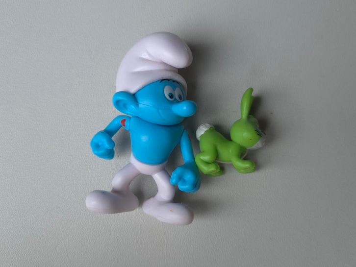 Figurine Schtroumpf Costaud, Verzamelen, Smurfen, Gebruikt, Poppetje, Figuurtje of Knuffel, Potige Smurf, Verzenden