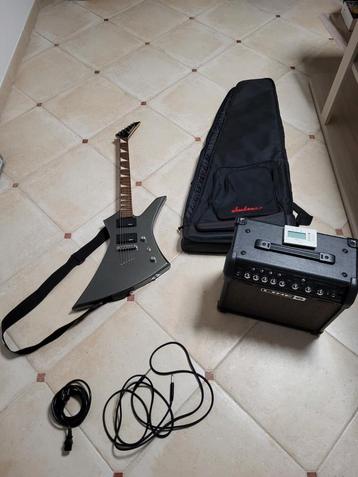 Guitare Jackson, housse, ampli, accordeur