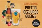 Reclamebord vintage Mort Subite Gueuze Lambic - mancave new, Ophalen of Verzenden, Nieuw, Reclamebord, Plaat of Schild