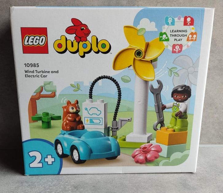 lego duplo 10985 windmolen en elektrische auto, Kinderen en Baby's, Speelgoed | Duplo en Lego, Nieuw, Duplo, Complete set, Ophalen of Verzenden