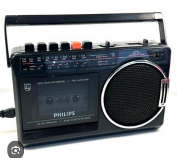 Philips D7180 80s radio fm casette, Enlèvement, Comme neuf, Radio