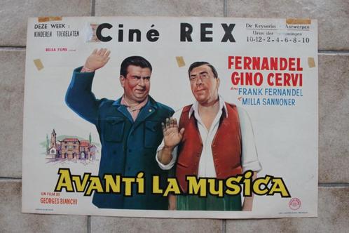filmaffiche Fernandel Avanti la musica 1962 filmposter, Collections, Posters & Affiches, Comme neuf, Cinéma et TV, A1 jusqu'à A3