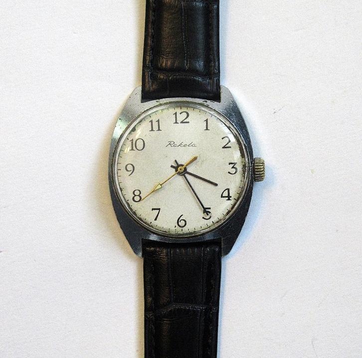 Raketa vintage mechanisch heren horloge, USSR van de 80., Verzamelen, Overige Verzamelen, Ophalen of Verzenden