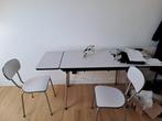 Table + 2 chaises formica, Maison & Meubles, Chaises, Autres matériaux, Enlèvement, Utilisé, Blanc