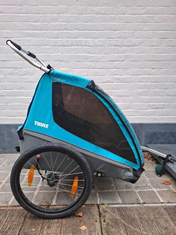 Fietskar, Fietsen en Brommers, Fietsaccessoires | Aanhangwagens en Karren, Gebruikt, Kinderkar, 20 tot 40 kg, Opvouwbaar, Ophalen