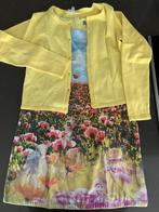Outfit Pasen/Lente - meisje maat 134 - Geel vestje+ kleedje, Ophalen of Verzenden, Zo goed als nieuw, Meisje, Setje