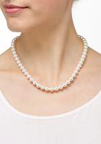 Collier de perles élégant 80cm, Bijoux, Sacs & Beauté, Comme neuf, Autres matériaux, Enlèvement ou Envoi, Blanc