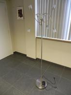 Staande lamp rvs met glazen kapjes, Ophalen, Gebruikt, Glas, Modern