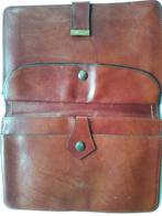 Sacoche en cuir vintage avec fermeture sans clé 27 x 18 cm, Ophalen of Verzenden, Gebruikt, Bruin, Leder
