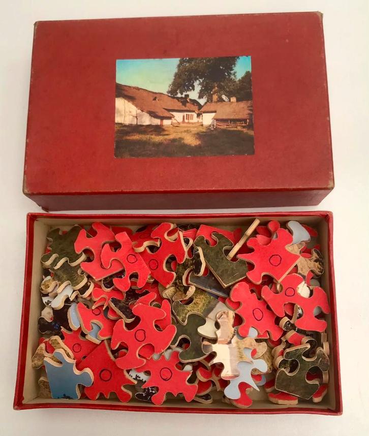 Puzzle Tintin : petite ferme en Campine Timbre tintin 1957, Collections, Personnages de BD, Comme neuf, Image, Affiche ou Autocollant