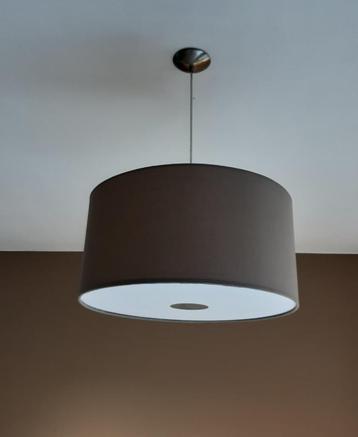 3 lampenkappen incl lampen -taupe: 50 x 25cm, 20 x17cm, Ophalen, Gebruikt, Bruin