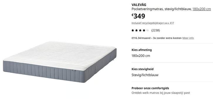 matras 180x200cm, Huis en Inrichting, Slaapkamer | Matrassen en Bedbodems, Gebruikt, Matras, 180 cm, 200 cm, Tweepersoons, Ophalen
