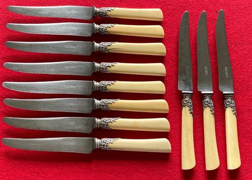 11 Anciens Couteaux de Table C Boland Bruxelles 1880-1920, Antiquités & Art, Antiquités | Couverts, Enlèvement ou Envoi