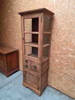 Prachtige vitrinekast/buffetkast in massief teak hout, Huis en Inrichting, Kasten | Boekenkasten, Ophalen, Zo goed als nieuw, Glas