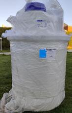 Cilindrische container met deksel 200 liter in opvangbak, Tuin en Terras, Regentonnen, 150 liter of meer, Ophalen, Nieuw, Kunststof