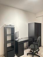 IKEA meubels zwartbruin — Bureau + kast + plank, Huis en Inrichting, Bureaus, Ophalen, Zo goed als nieuw, Bureau