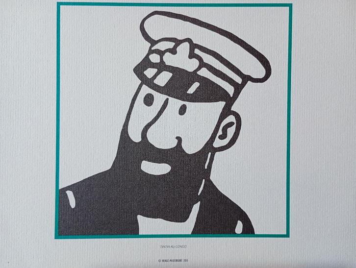 kuifje lithografie van de kapitein, Antiek en Kunst, Kunst | Litho's en Zeefdrukken, Ophalen of Verzenden