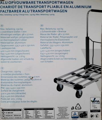 Plooibare transportkar aluminium beschikbaar voor biedingen
