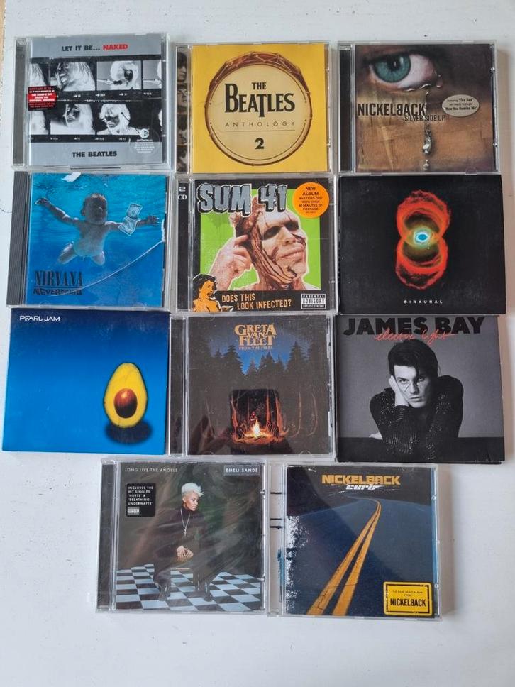 11 CD's - Beatles, Nirvana, Pearl Jam, Nickelback, Sum 41,.., Cd's en Dvd's, Cd's | Dance en House, Gebruikt, Ophalen of Verzenden