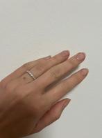 Wit gouden ring met 15 diamantjes, Ophalen, Gebruikt, Met edelsteen, Dame