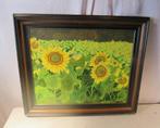 Mooi geschilderd Werk 'Veld met Zonnebloemen' - Peeraer, Antiek en Kunst, Ophalen of Verzenden