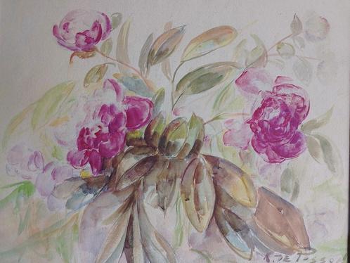 Karel de Posson  1889 - 1960  Aquarel  Bloemstilleven, Antiek en Kunst, Kunst | Schilderijen | Klassiek, Verzenden