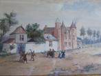 Rare Aquarelle ancienne signée du Château de David Tenier ch, Ophalen