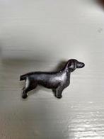Broche Teckel hond, Overige materialen, 4 tot 7 cm, Gebruikt, Zwart