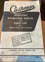 Cushman manual en Parts List, Motoren, Handleidingen en Instructieboekjes, Ophalen of Verzenden, Overige merken