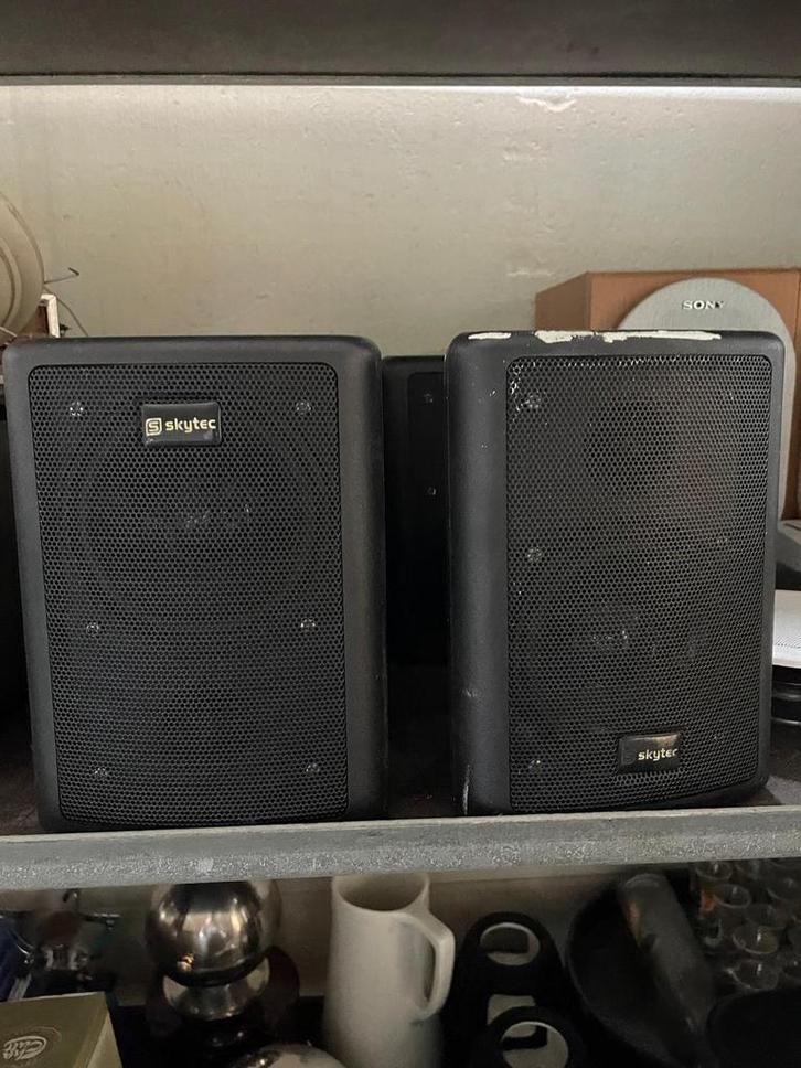 6 compacte Skytec luidsprekers – 75W | 20€/stuk, Audio, Tv en Foto, Luidsprekerboxen, Zo goed als nieuw, Front, Rear of Stereo speakers