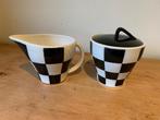 Boch damier zwart suikerpot en melkkannetje, Enlèvement ou Envoi, Comme neuf