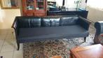 Canapé déco en bois noir, Enlèvement, Utilisé, Cuir