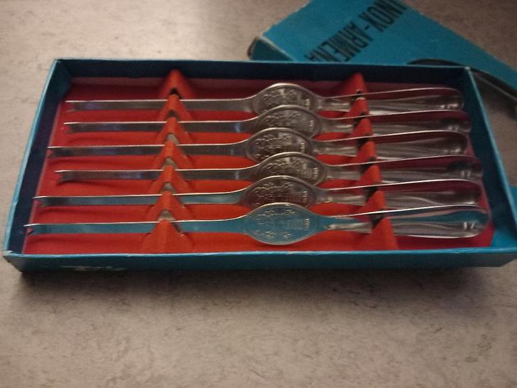 6 kreeften/krabcurettes/lepels, Huis en Inrichting, Keuken | Bestek, Nieuw, Bestekset, Inox of Chroom, Vaatwasserbestendig, Ophalen