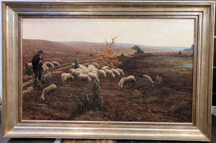 Charles WELLENS, herder met schapen, Antiek en Kunst, Kunst | Schilderijen | Klassiek, Ophalen