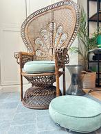 Vintage Peacockchair , bamboe en gevlochten rotan, Huis en Inrichting, Ophalen, Zo goed als nieuw