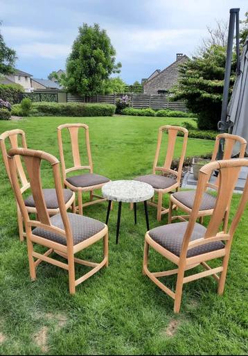 6 cerise stoelen, Huis en Inrichting, Stoelen, Ophalen, Gebruikt, Vijf, Zes of meer stoelen