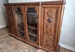 Élégant buffet-vitrine Art Déco en bois massif – Années 30, Ophalen, Art Déco, Gebruikt, Eikenhout