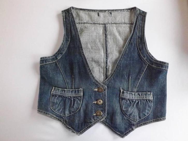 Gilet sans manches jeans taille XS, Kleding | Dames, Blouses en Tunieken, Zo goed als nieuw, Maat 34 (XS) of kleiner, Ophalen of Verzenden