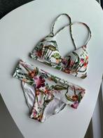 Witte triangel bikini met bloemen (H&M - XS), H&M, Wit, Ophalen of Verzenden, Bikini