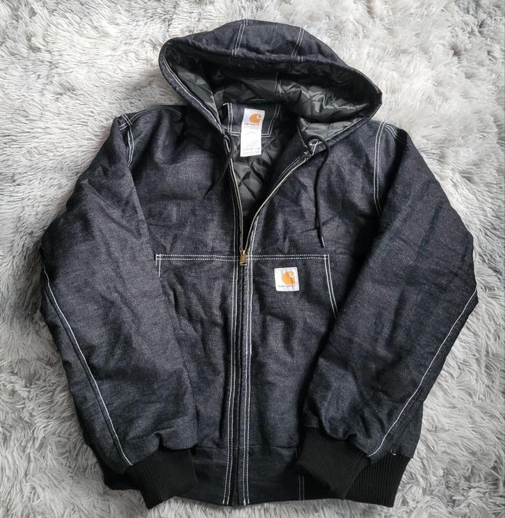 Carhartt Active Jacket Denim Donkerblauwe jas - Gemaakt in d, Kleding | Heren, Truien en Vesten, Nieuw, Maat 52/54 (L), Blauw
