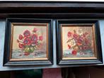 Deux tableaux, fleurs rouges, Antiquités & Art, Enlèvement