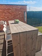 Tuintafel /bartafel met 4 stoelen, Ophalen, Gebruikt, Rechthoekig, Teakhout