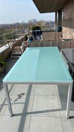 Glazen tuintafel, Enlèvement, Comme neuf, Carré, Aluminium