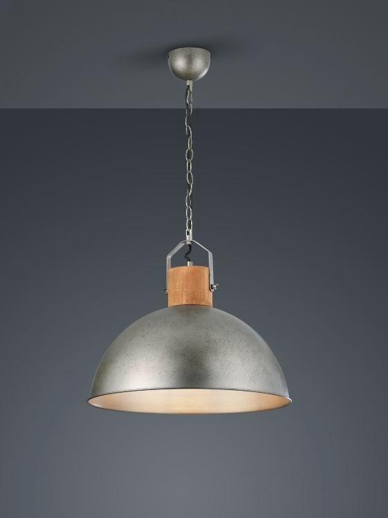 Industriële hanglamp Trio Delhi, Maison & Meubles, Lampes | Suspensions, Neuf, Moins de 50 cm, Bois, Métal, Enlèvement ou Envoi