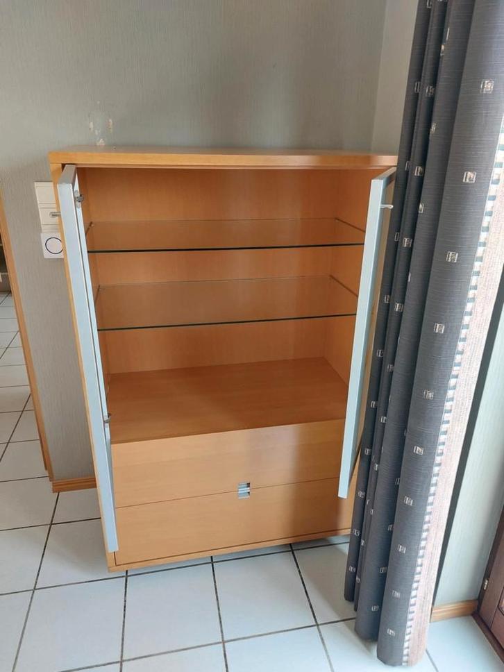 Salle à manger, Huis en Inrichting, Kasten | Buffetkasten, Gebruikt, Met lade(s), Overige houtsoorten, Glas, Ophalen