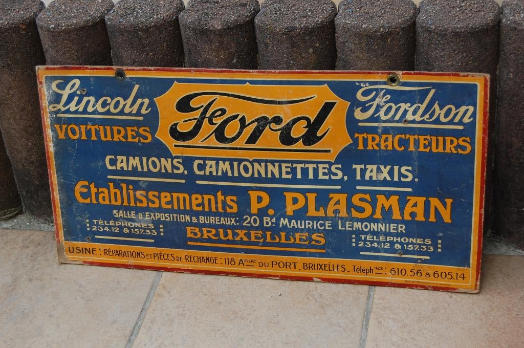 rare carton publicitaire ford 1920 plaque non émaillée, Enlèvement ou Envoi, Utilisé, Panneau publicitaire