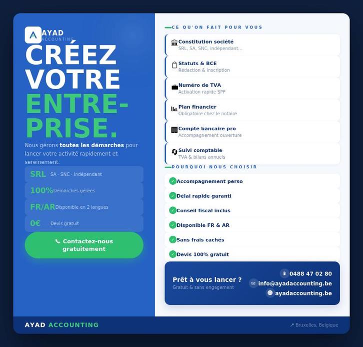 CRÉATION D'ENTREPRISE, Services & Professionnels, Comptables & Chefs comptables, Administration ou Comptabilité, Déclaration d'impôts