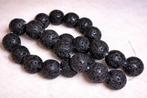 lot kralen 27 zwarte lava 8mm, Ophalen of Verzenden, Nieuw, Kraal